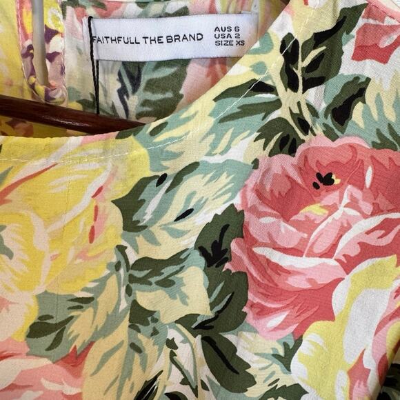 FAITHFULL THE BRAND NWT Sidonie Mini Dress Venissa Floral Size 2 / XS $159 MSRP - Picture 3 of 11